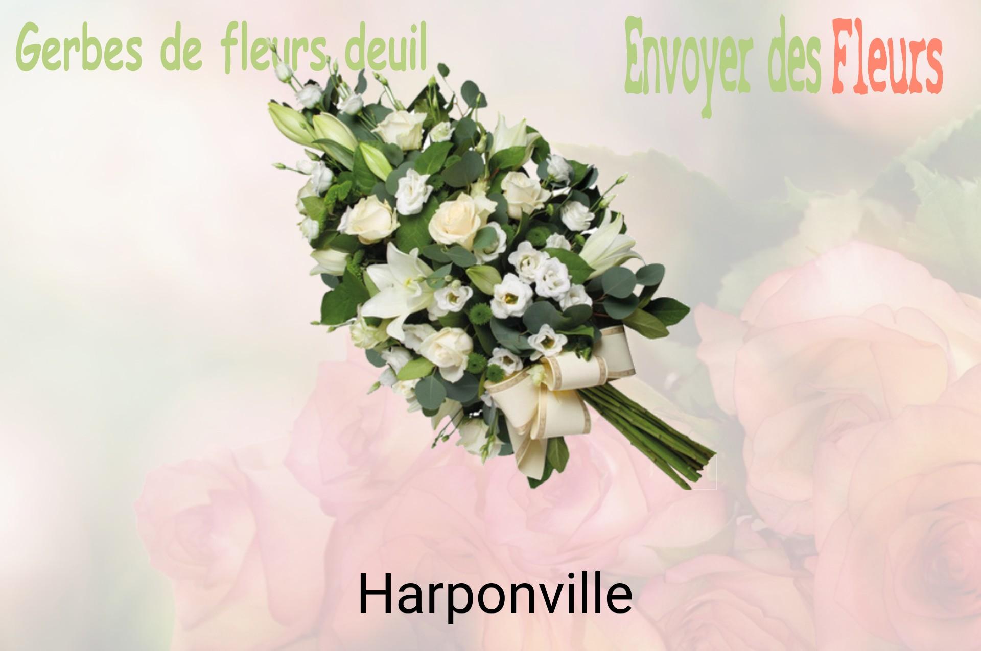 Gerbe de fleurs de deuil livrée à Harponville